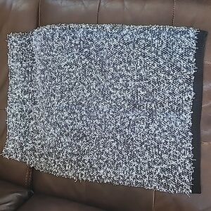 Calvin Klein Black and White Fuzzy Sweater Pencil Skirt Small